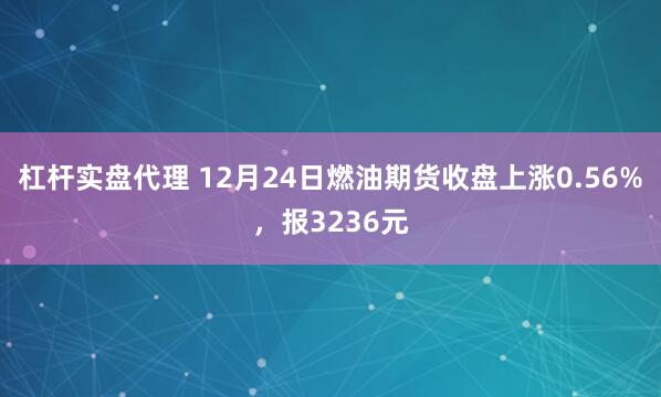 杠杆实盘代理 12月24日燃油期货收盘上涨0.56%，报3236元