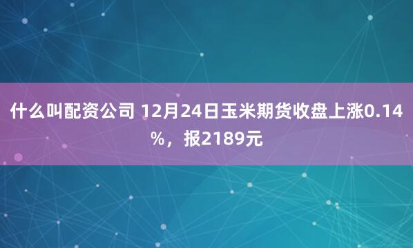 什么叫配资公司 12月24日玉米期货收盘上涨0.14%，报2189元