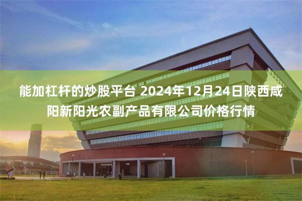 能加杠杆的炒股平台 2024年12月24日陕西咸阳新阳光农副产品有限公司价格行情