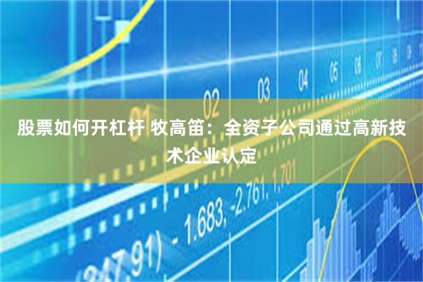 股票如何开杠杆 牧高笛：全资子公司通过高新技术企业认定