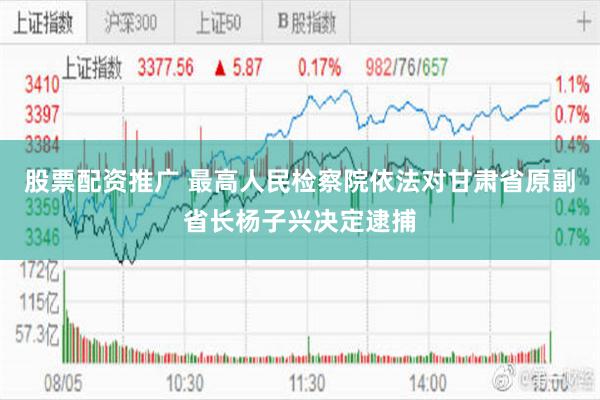 股票配资推广 最高人民检察院依法对甘肃省原副省长杨子兴决定逮捕