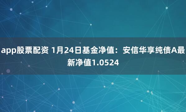 app股票配资 1月24日基金净值：安信华享纯债A最新净值1.0524